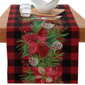 Axyaa Christmas Table Runner with Gnome Elk Tree Snowflake Print