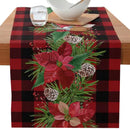 Axyaa Christmas Table Runner with Gnome Elk Tree Snowflake Print