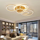 Axyaa Golden Lustre LED Ring Ceiling Chandeliers for Home Decor