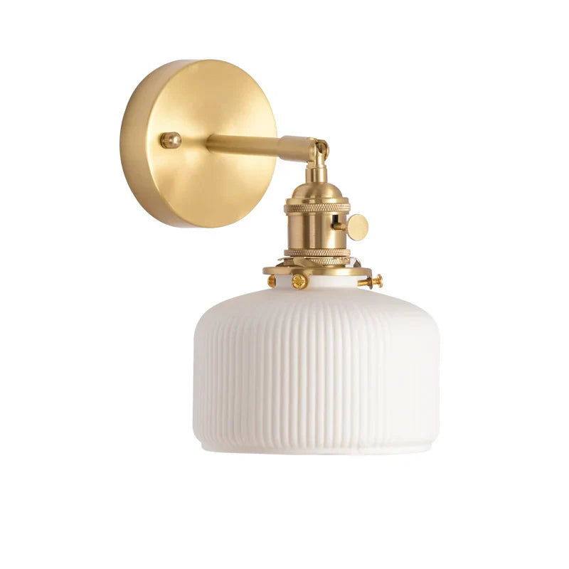 Axyaa White Ceramic LED Wall Sconce for Home Bedroom Living Room Bathroom Mirror