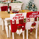 Axyaa Christmas Chair Cover Cartoon Santa Snowman Elk Festive Supplies