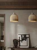 Axyaa Rattan Hanging Chandelier Light Fixture - Japanese Pendant Lamp