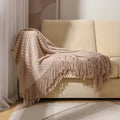 Axyaa Yellow Knitted Textured Throw Blanket - Soft Cozy Decor for Couch, Sofa, Bed