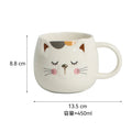 Axyaa Crown Cat Ceramic Mug with Lid Spoon - Cute Cartoon Coffee Cup