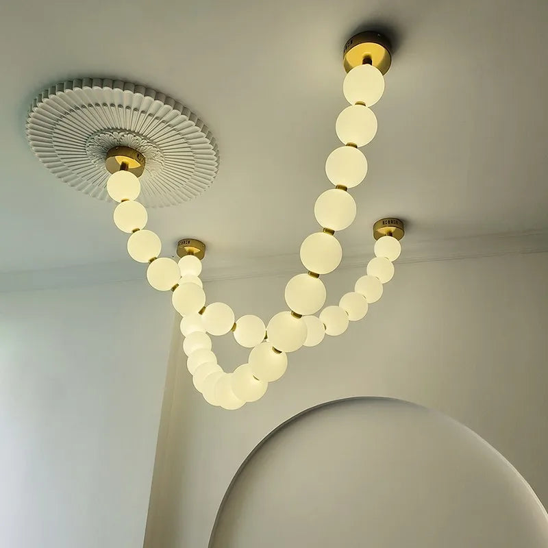 Elegant Glass Gold Pendant Light by Axyaa for Living Room Staircase Foyer