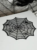 Axyaa Halloween Spider Web Lace Placemats for Gothic Party Table Decor