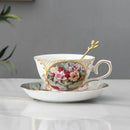 Axyaa Flower Tea Set with Porcelain Mug, Saucer, and Spoon