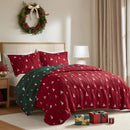 Christmas Jacquard Coverlet Set, 3-Piece Reversible Bedspread by Axyaa