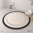 Axyaa Soft Plush Round Rug: Minimalist Nordic Style Cream Living Room Carpet