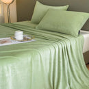 Axyaa Crystal Velvet Flat Sheet, Warm Solid Color Bed Linen, Multi Size Bedspreads Soft
