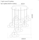Axyaa Milky White Glass Globes LED Pendant Lights Dining Room Suspension Lamp