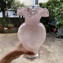 Axyaa Gradient Glass Vase with Artificial Flowers for Desk Decoration