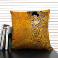 Axyaa Gold Pattern Oil Painting Decorative Throw Pillow Case - 45x45cm