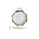 Axyaa Light Luxury Ceramic Dinner Plate for Steaks, Noodles, Fruits, and Dim Sum