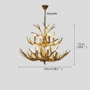 Axyaa Antler Deer Chandelier - Large Resin Hanging Light for Living Room or Loft