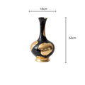 Axyaa Gold Foil Pattern Ceramic Vase - Modern Home Decor Handicrafts
