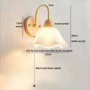 Axyaa Nordic Design LED Wall Lamp Indoor Luxury Art Wood Lampshade E27 Bulb