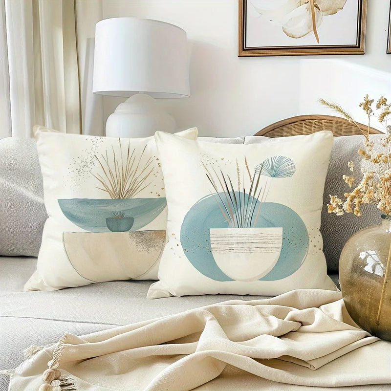 Axyaa Geometric Leaf Pattern Pillowcase for Bohemian Home Decor