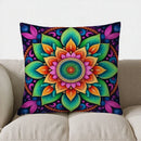Colorful Mandala Pattern Pillow Cover by Axyaa for Sofa, Bedroom, Car