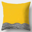 Axyaa Abstract Throw Pillow Covers Set in Black, White, Yellow & Orange, 17.7"x17.7"