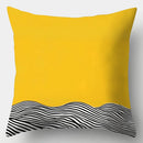 Axyaa Modern Abstract Pillow Covers Set, 17.7"x17.7" - Black, White, Yellow, Orange