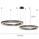 Axyaa Black Glass LED Pendant Chandeliers for Modern Nordic Living Dining Room Decor