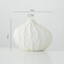 Axyaa White Ceramic Calabash Vase for Room Decoration and Floral Arrangement