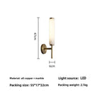 Axyaa Copper Marble Wall Sconce LED Light Fixture for Luxury Living Room Bedroom