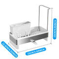 Axyaa Stainless Steel Sink Caddy & Sponge Holder with Brush Holder and Soap Dispenser