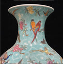 Axyaa Antique Ceramic Flower Vase with Birds and Phoenixes - Home Decor for Living Room