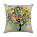 Axyaa Cartoon Pattern Linen Pillowcase - Home Sofa Decorative Cushion Cover