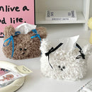 Axyaa Plush Cartoon Dog Napkin Holder: Cute Tissue Storage Box for Home Kitchens