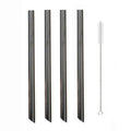 Axyaa Stainless Steel Milkshake Straws Set of 5 with Cleaning Brush