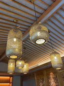 Axyaa Zen Birdcage Pendant Light LED E27 Gold Hanging Lamp for Restaurant Tea Room