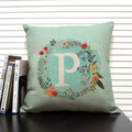 Axyaa 26 Letter Design Linen Sofa Cushion Cover 45x45cm Pillow Case for Bedroom & Living Room