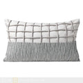 Axyaa Gray Leather Woven Cushion Pillow for Villa Model Room Sofa
