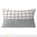 Axyaa Gray Leather Woven Cushion Pillow for Villa Model Room Sofa
