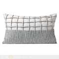 Axyaa Gray Leather Rope Woven Cushion Pillow for Modern Villa Living Room Sofas