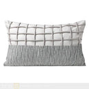 Axyaa Gray Leather Rope Woven Cushion Pillow for Modern Villa Living Room Sofas