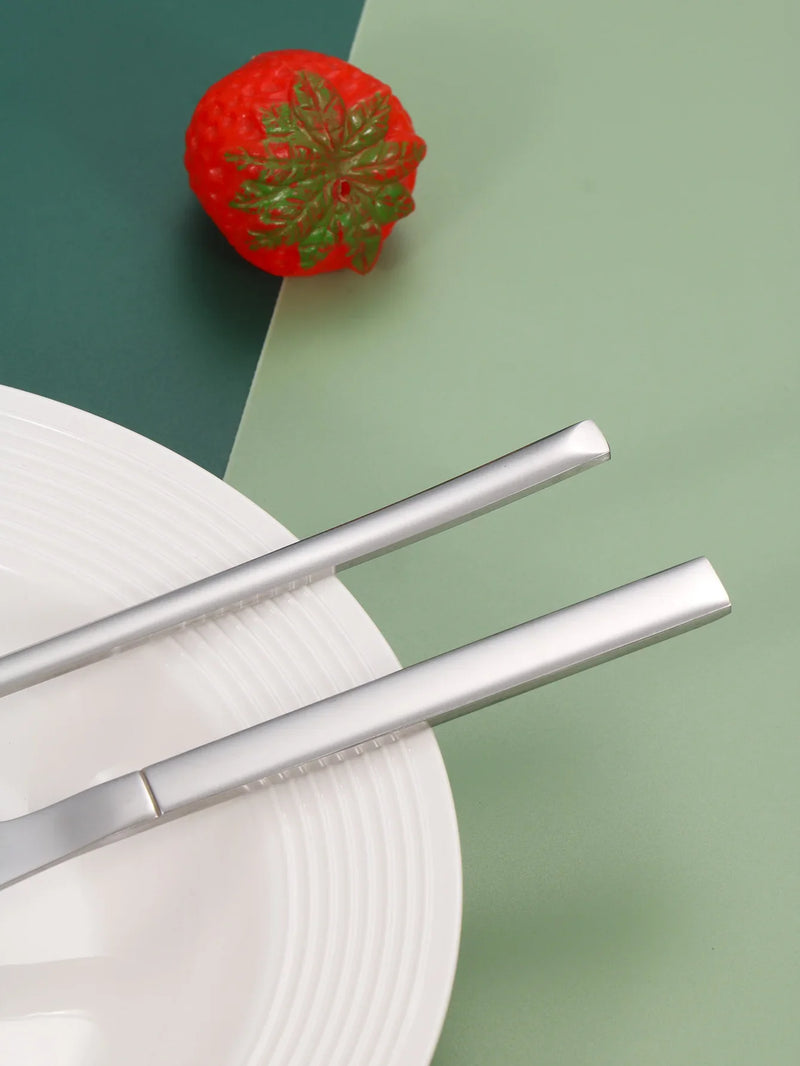 Axyaa Stainless Steel Knight Tableware Set: Steak Knife, Dessert Fork & Spoon