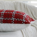 Axyaa Red Plaid Retro Cushion Cover 45x45 for Indoor Home Decoration