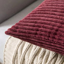 Axyaa Corduroy Red Boho Striped Throw Pillow Covers for Sofa Couch 50CM