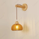 Axyaa Wooden Rattan Wall Lamp for Bedroom Living Room Decor Lighting