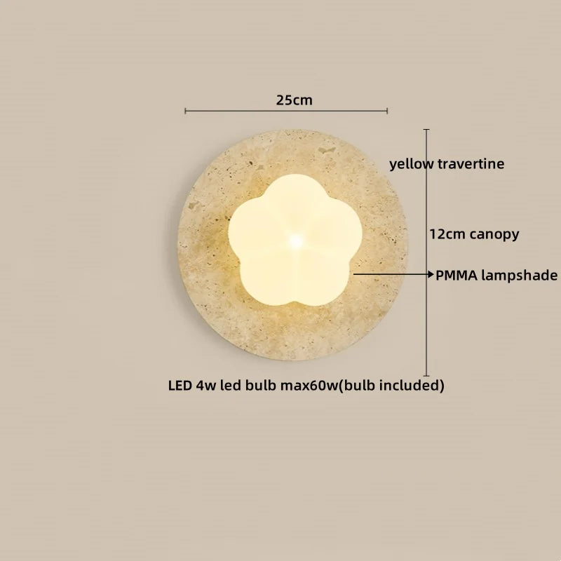Axyaa LED Wall Clock Yellow Stone Light for Modern Nordic Decor