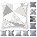 Axyaa 18" Sliver Grey Geometry Striped Pillowcase Home Decor Pillow Cover