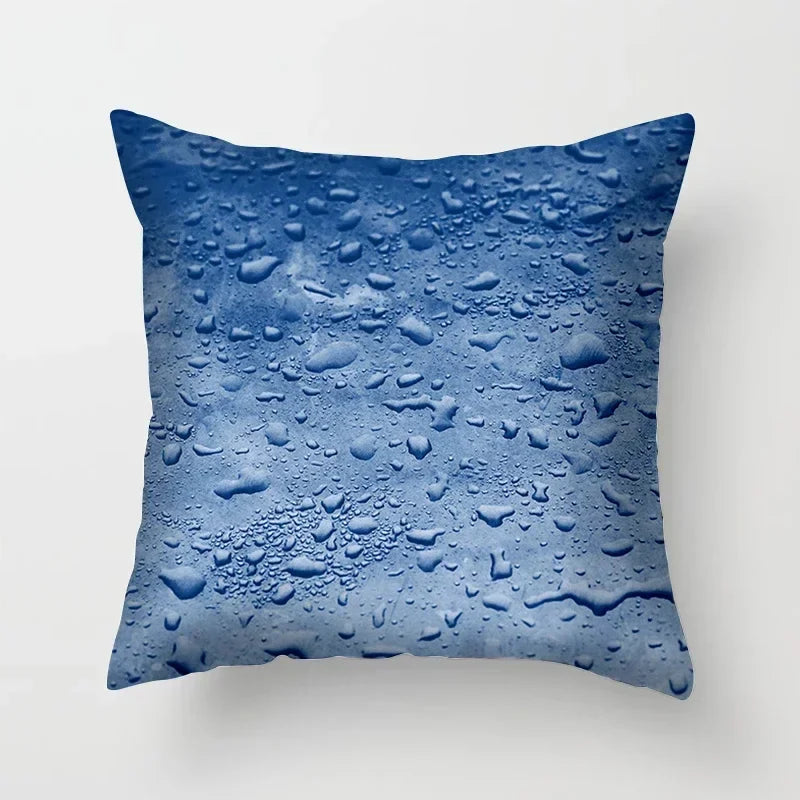 Blue Pattern Cushion Cover 45*45cm Pillowcase for Bedroom Sofa Home Decor by Axyaa