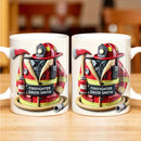 Axyaa Custom Firefighter Name & Badge Ceramic Mug - 11oz Porcelain