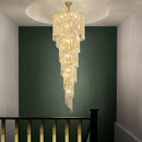 Axyaa Modern Gold Crystal Chandelier LED Lighting Fixture