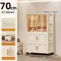 Axyaa 70cm Foldable Storage Cabinet with Wheels for Bedroom/Living Room/Study