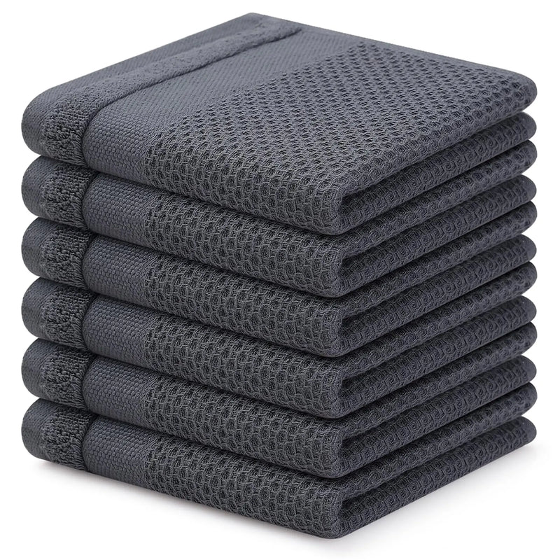 Axyaa 6Pcs Soft Cotton Kitchen Towels | Super Absorbent Dishcloth Set